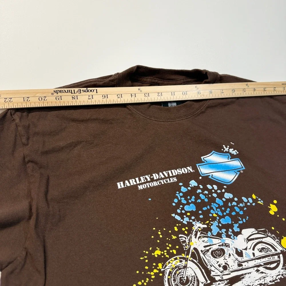 Harley Davidson Vintage Brown Graphic T‎ Shirt Men XL Cotton Cancun Mexico